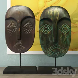 Amb albesia wood mask decoration